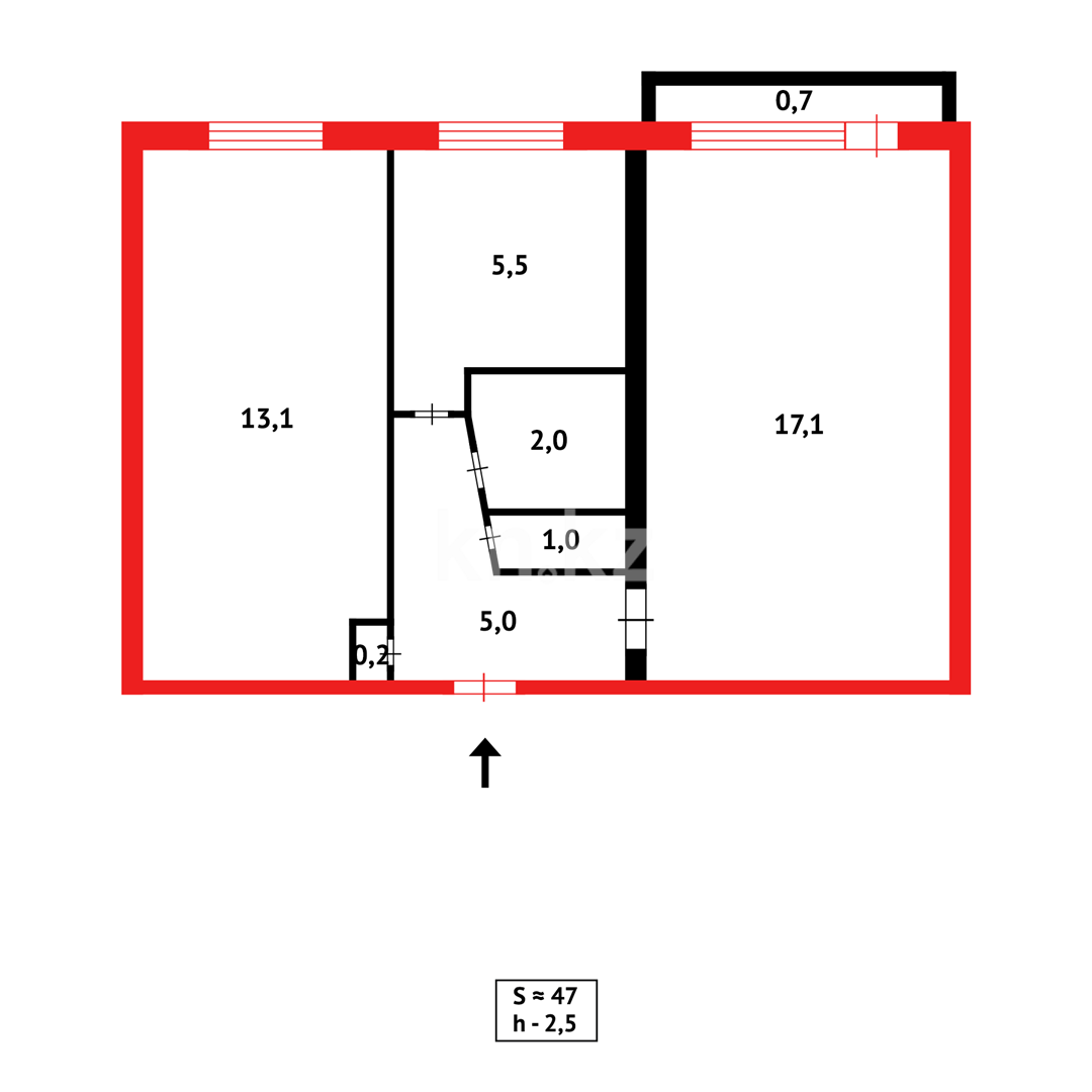 Продажа 2-комнатной квартиры, 42 м², ул. Локомотивная в Караганде - фото 9