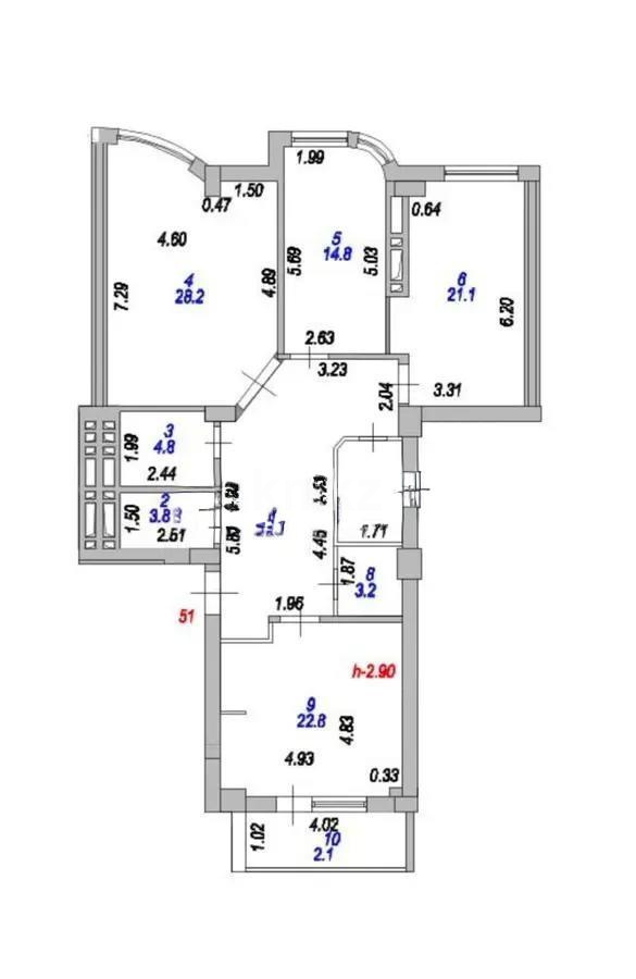 Продажа 3-комнатной квартиры, 130 м², ул. Бокейхана, дом  6 в Астане - фото 10