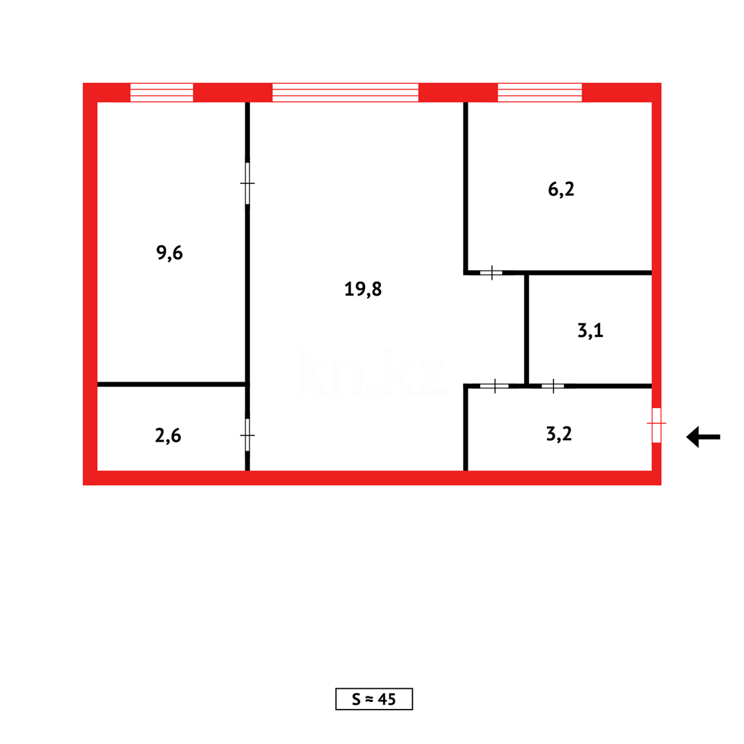 Продажа 2-комнатной квартиры, 45 м², ул. Пичугина в Караганде - фото 11