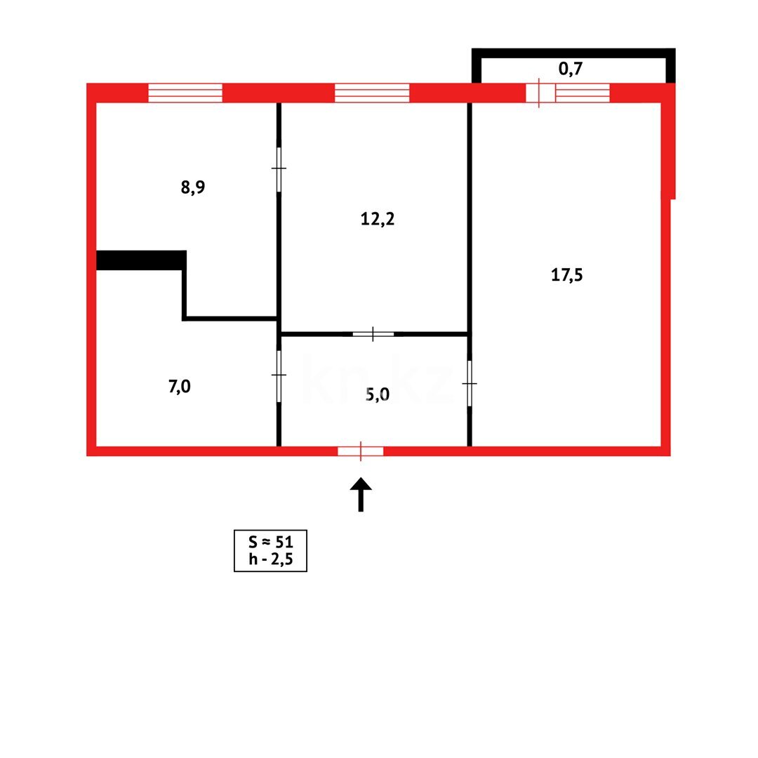 Продажа 2-комнатной квартиры, 50 м² в Темиртау - фото 12