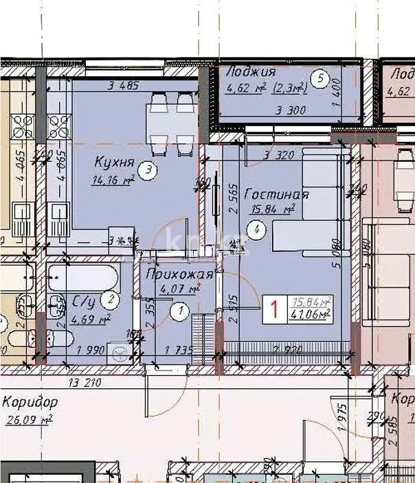 Продажа 1-комнатной квартиры, 41.07 м² в Астане - фото 4