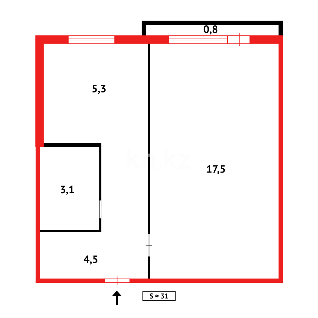 Продажа 1-комнатной квартиры, 31 м² в Темиртау - фото 9