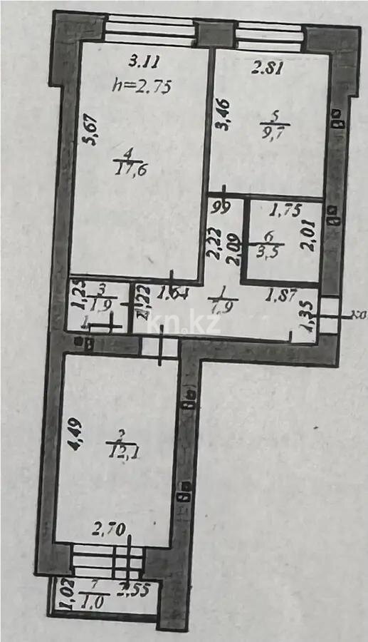Продажа 2-комнатной квартиры, 52.7 м² в Астане - фото 7
