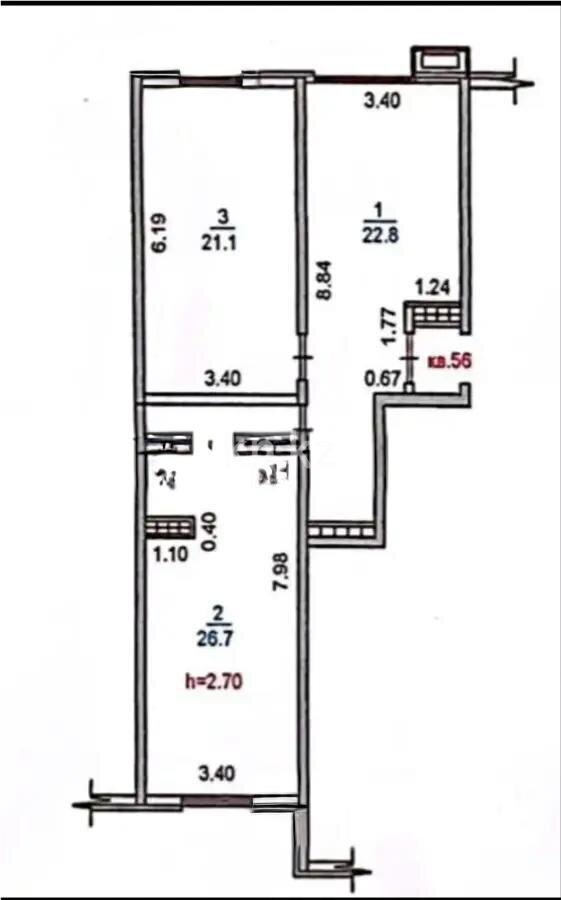 Продажа 2-комнатной квартиры, 70.6 м² в Алматы - фото 3