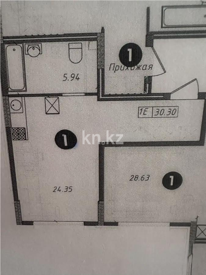 Продажа 1-комнатной квартиры, 30.3 м², ул. Байтурсынова, дом  16 стр в Астане