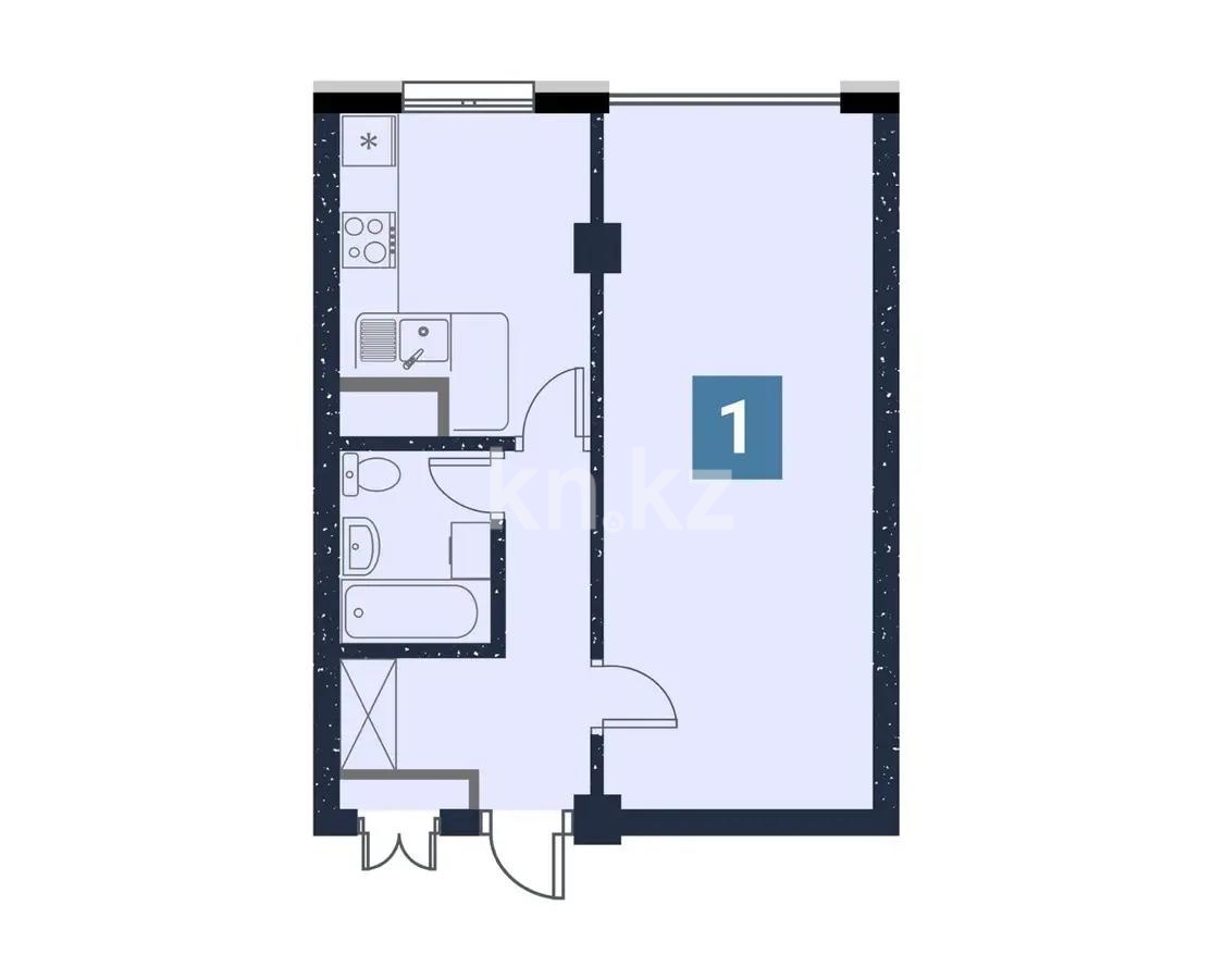 Продажа 1-комнатной квартиры, 44.8 м² в Алматы