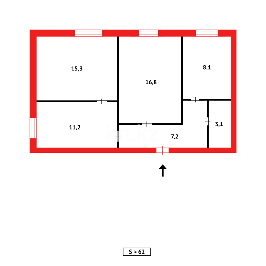 Продажа 3-комнатной квартиры, 62 м² в Темиртау - фото 14