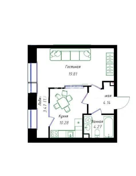 Продажа 1-комнатной квартиры, 39 м² в Астане
