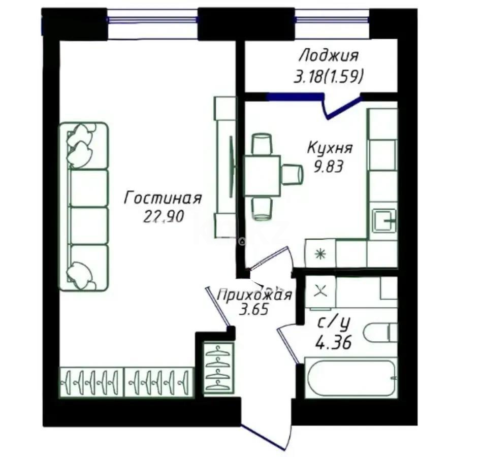 Продажа 1-комнатной квартиры, 42 м², ул. Молдагалиева, дом  6г в Астане