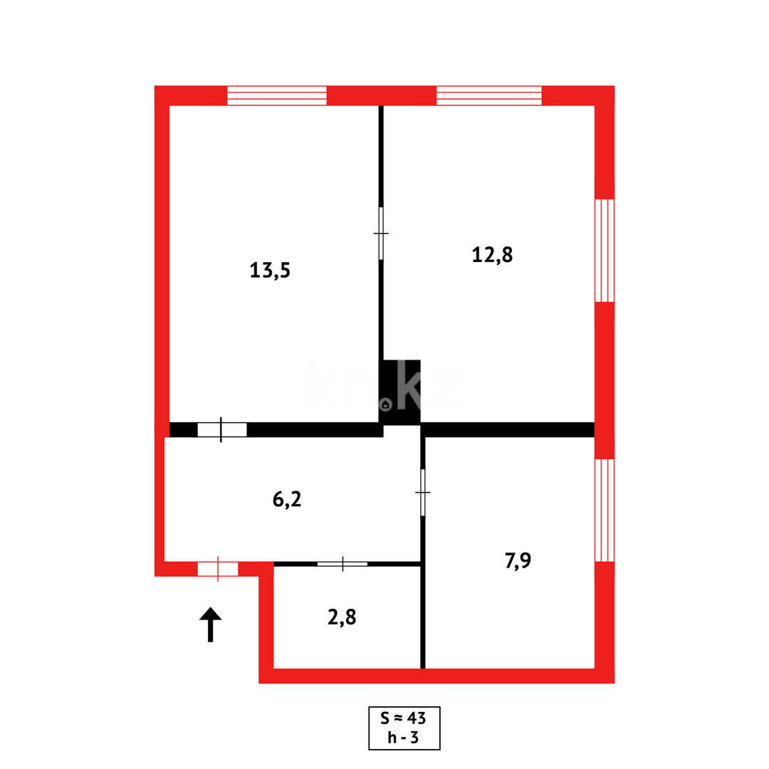 Продажа 2-комнатной квартиры, 43 м² в Караганде - фото 19