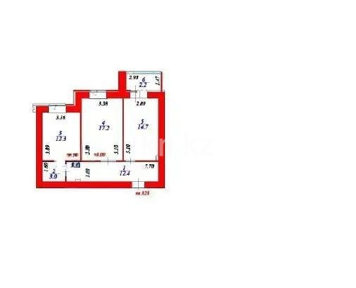 Продажа 2-комнатной квартиры, 61.8 м² в Астане