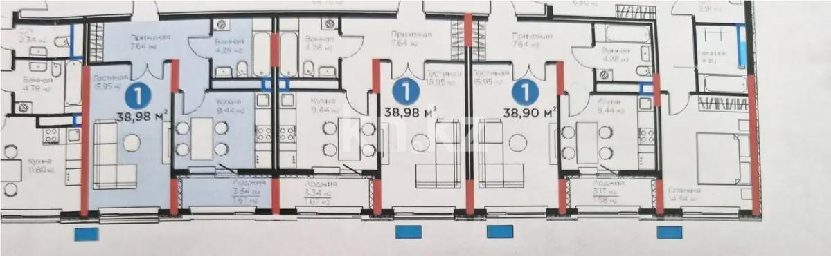 Продажа 1-комнатной квартиры, 38.98 м² в Астане - фото 2