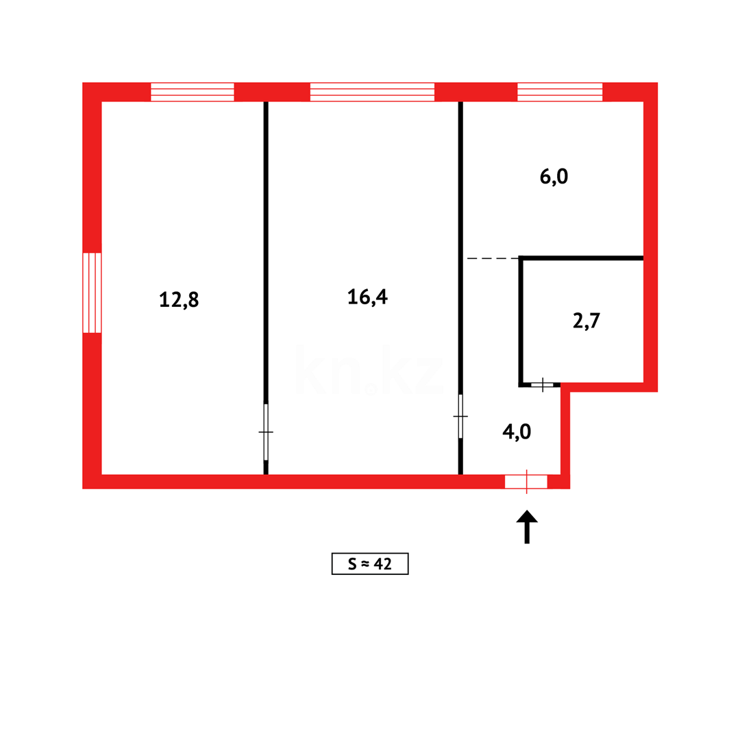 Продажа 2-комнатной квартиры, 41 м² в Караганде - фото 11