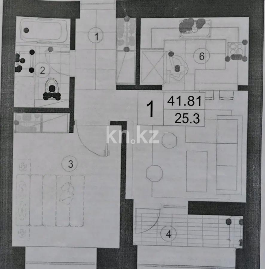 Продажа 1-комнатной квартиры, 41.8 м², ул. Шаймерденова, дом  3 стр в Астане