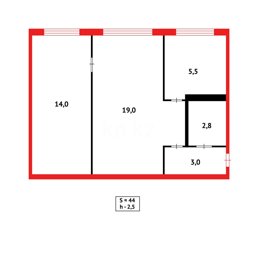 Продажа 2-комнатной квартиры, 44 м² в Караганде - фото 10