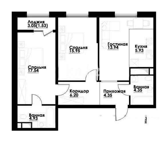 Продажа 3-комнатной квартиры, 75 м² в Алматы