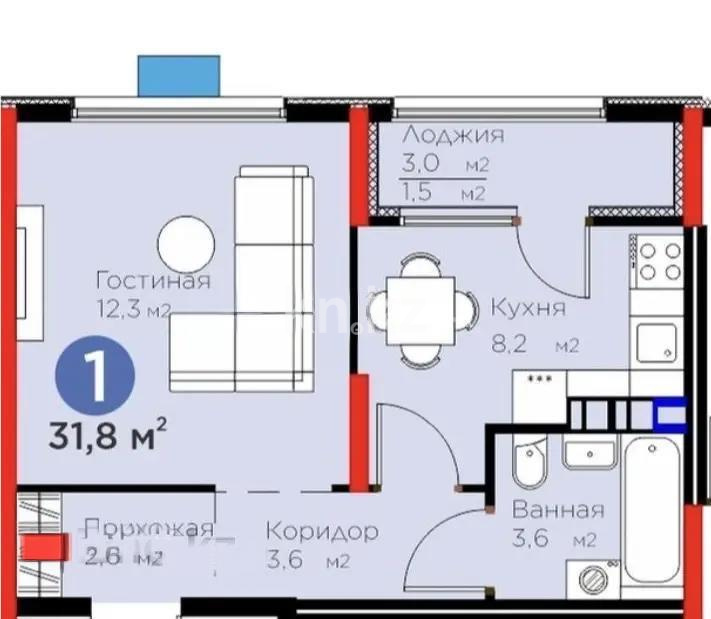 Продажа 1-комнатной квартиры, 33 м² в Алматы