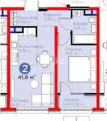 Продажа 2-комнатной квартиры, 41.6 м² в Алматы