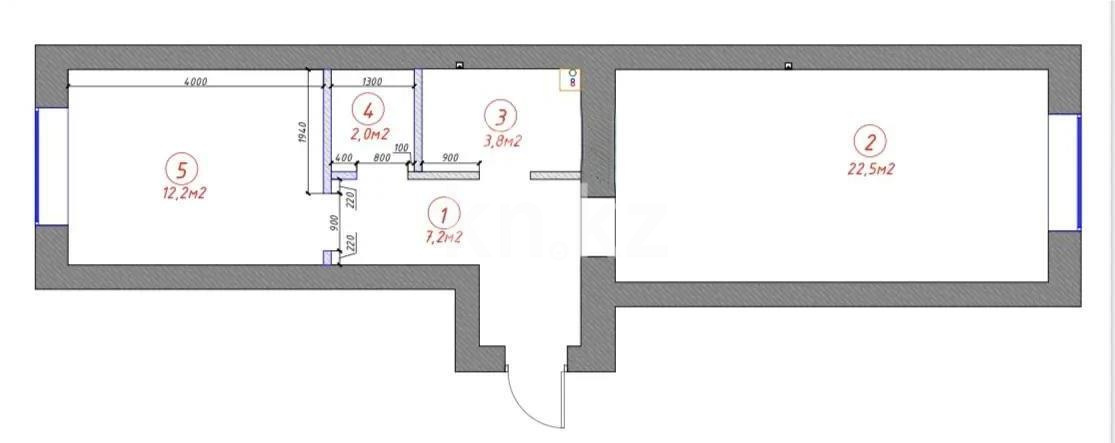 Продажа 2-комнатной квартиры, 47.43 м² в Алматы