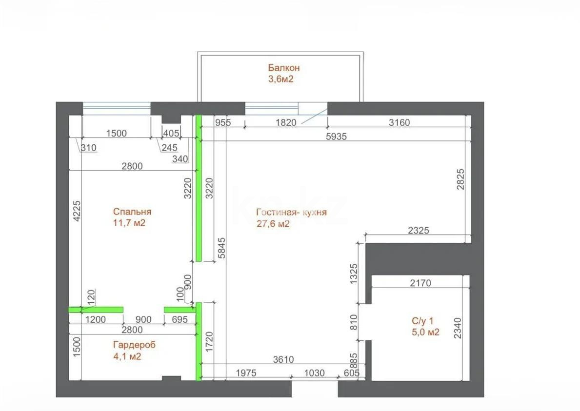 Продажа 2-комнатной квартиры, 49.4 м² в Астане - фото 2