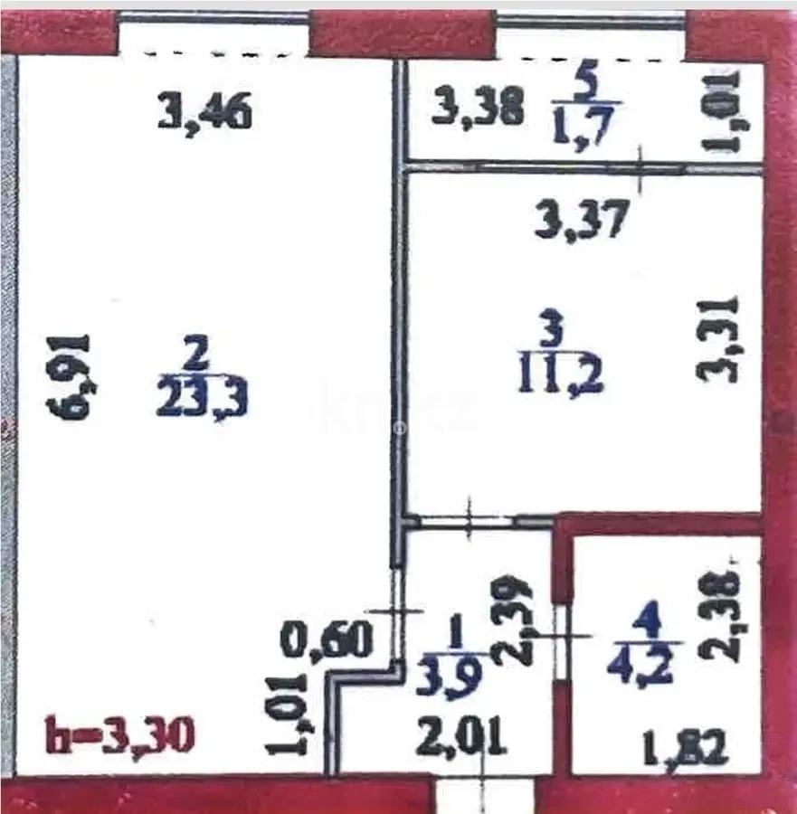 Продажа 1-комнатной квартиры, 44.3 м², ул. Жошы хана, дом  12/3 в Астане - фото 2