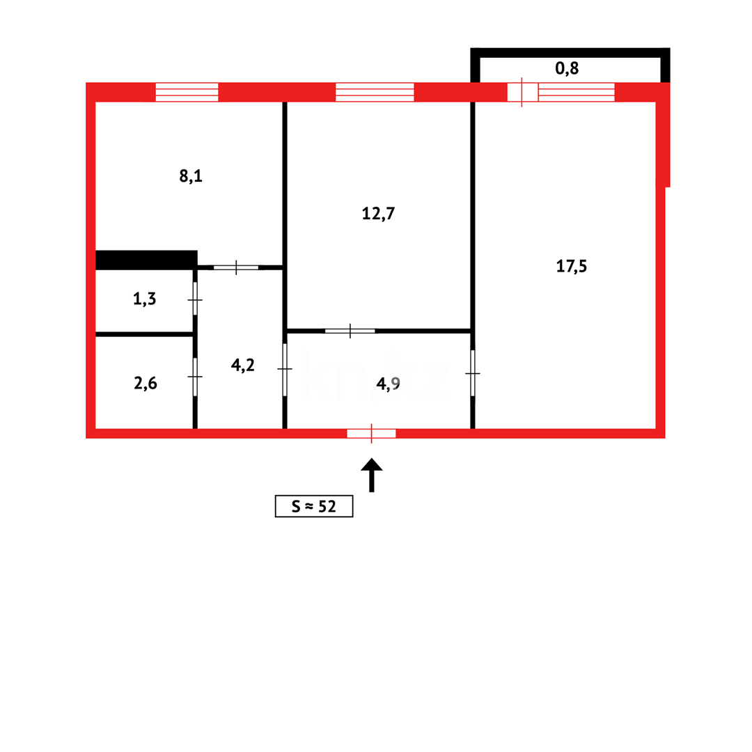 Продажа 2-комнатной квартиры, 51 м², пр. Металлургов в Темиртау - фото 13