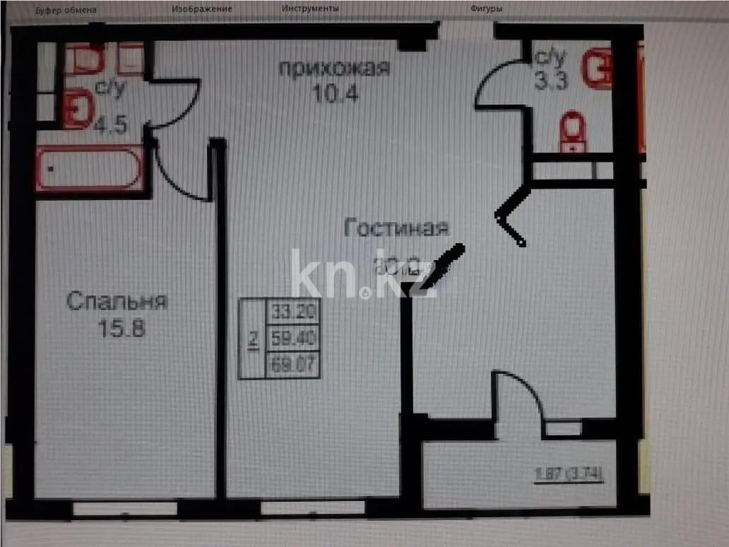 Продажа 2-комнатной квартиры, 67 м², ул. Баишева, дом  28/5 в Алматы - фото 4
