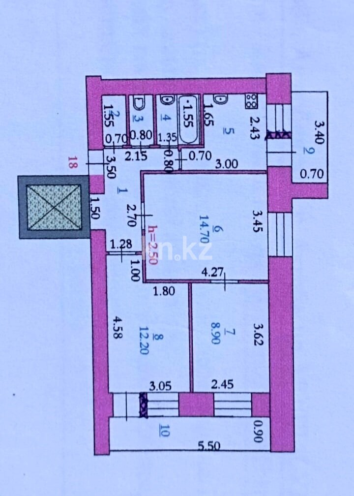 Продажа 3-комнатной квартиры, 59 м² в Актобе - фото 2