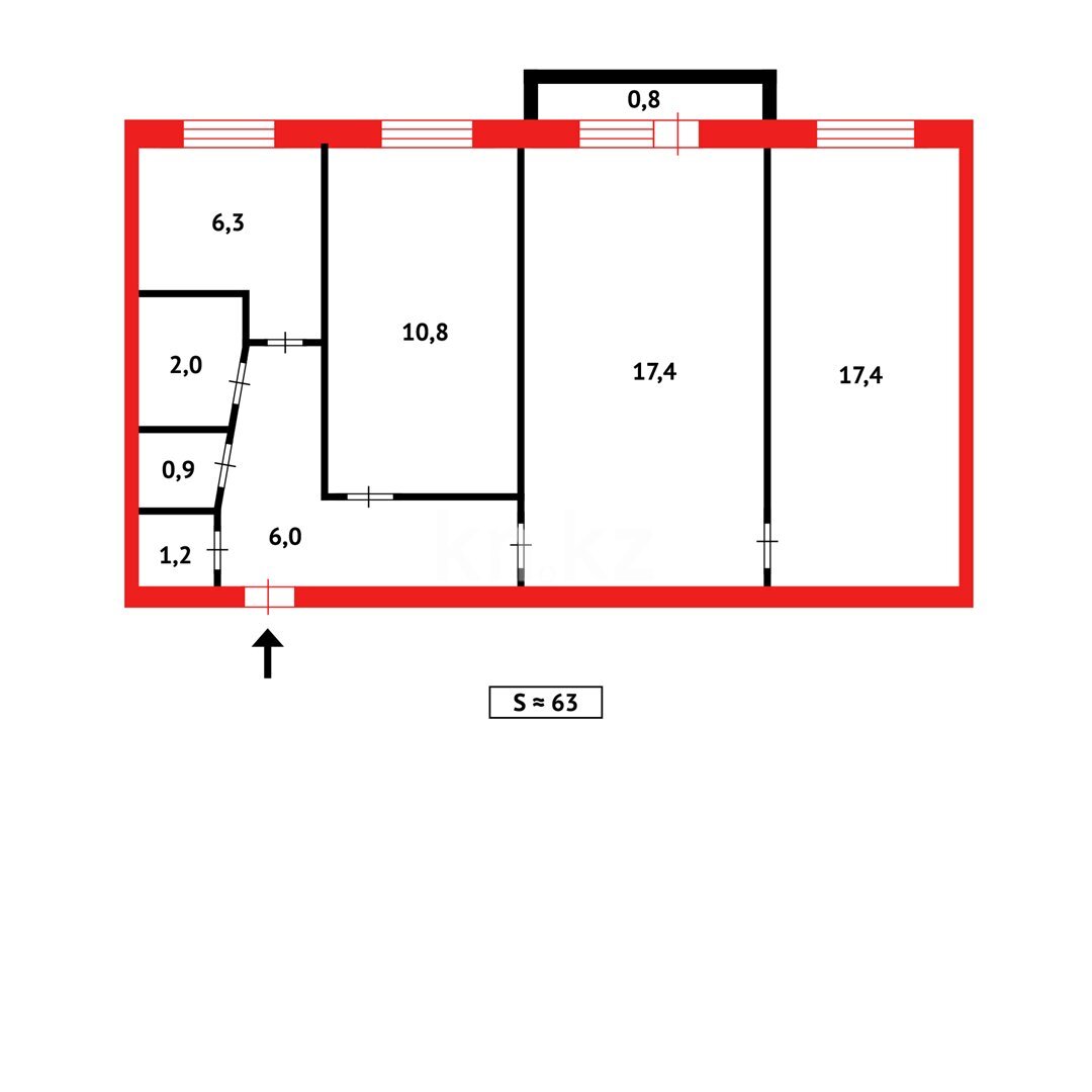 Продажа 3-комнатной квартиры, 61 м² в Караганде - фото 19