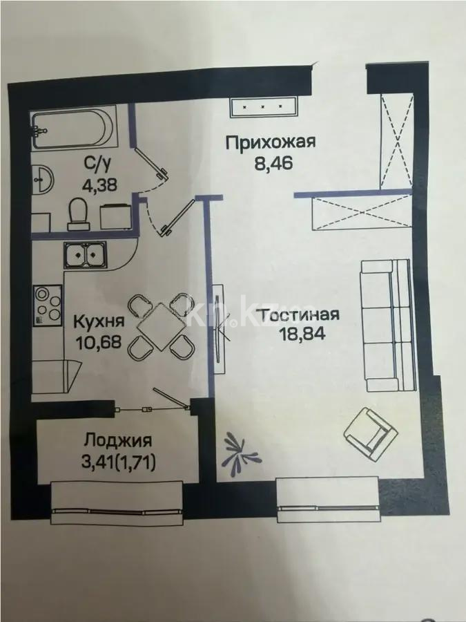 Продажа 2-комнатной квартиры, 45 м² в Астане
