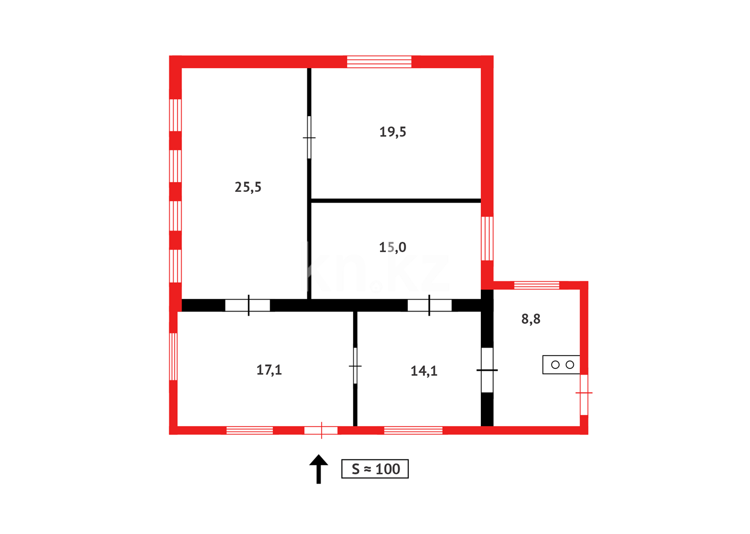 Продажа 3-комнатного дома, 100 м², ул. Тулебаева в Темиртау - фото 23