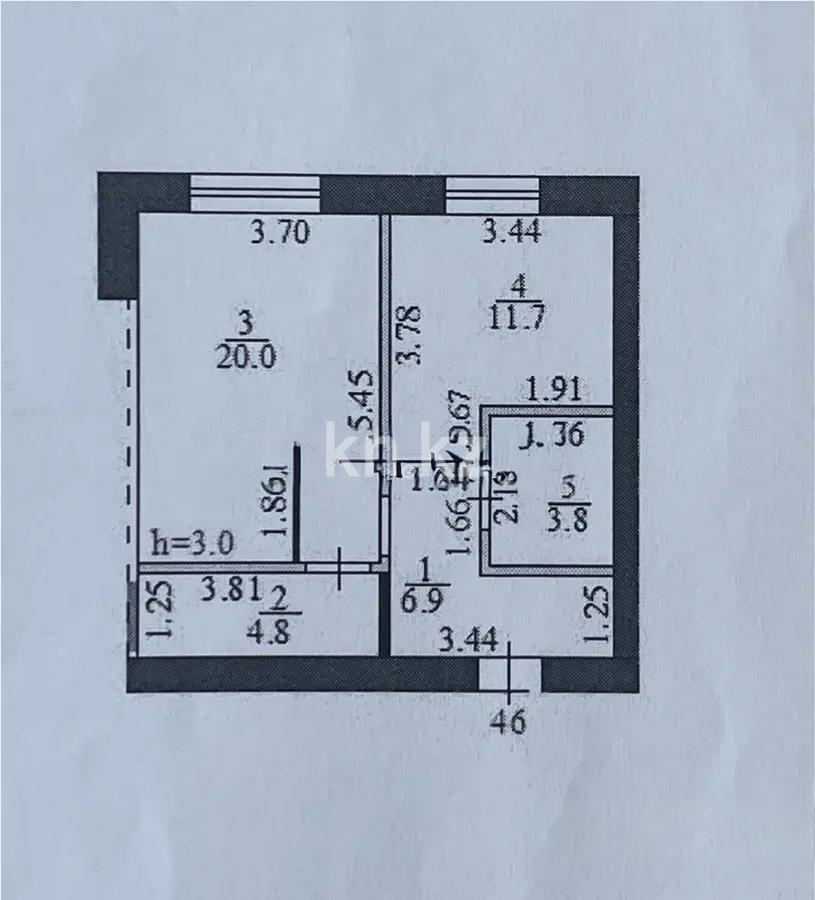 Продажа 1-комнатной квартиры, 46 м² в Караганде