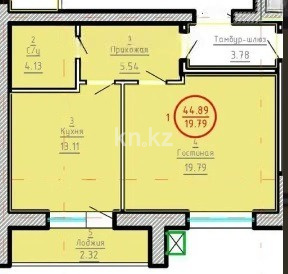 Продажа 1-комнатной квартиры, 45 м² в Астане - фото 2