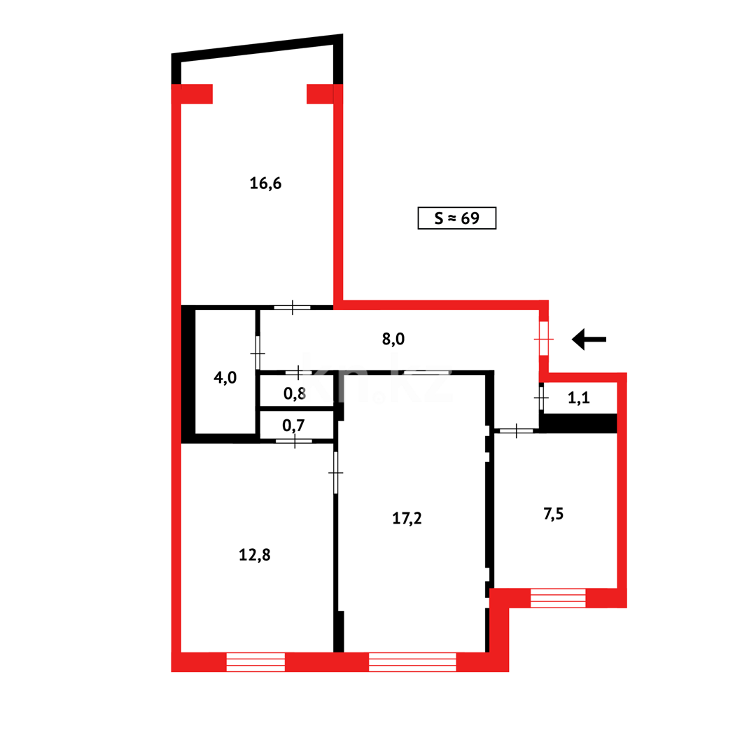 Продажа 3-комнатной квартиры, 68 м² в Темиртау - фото 13