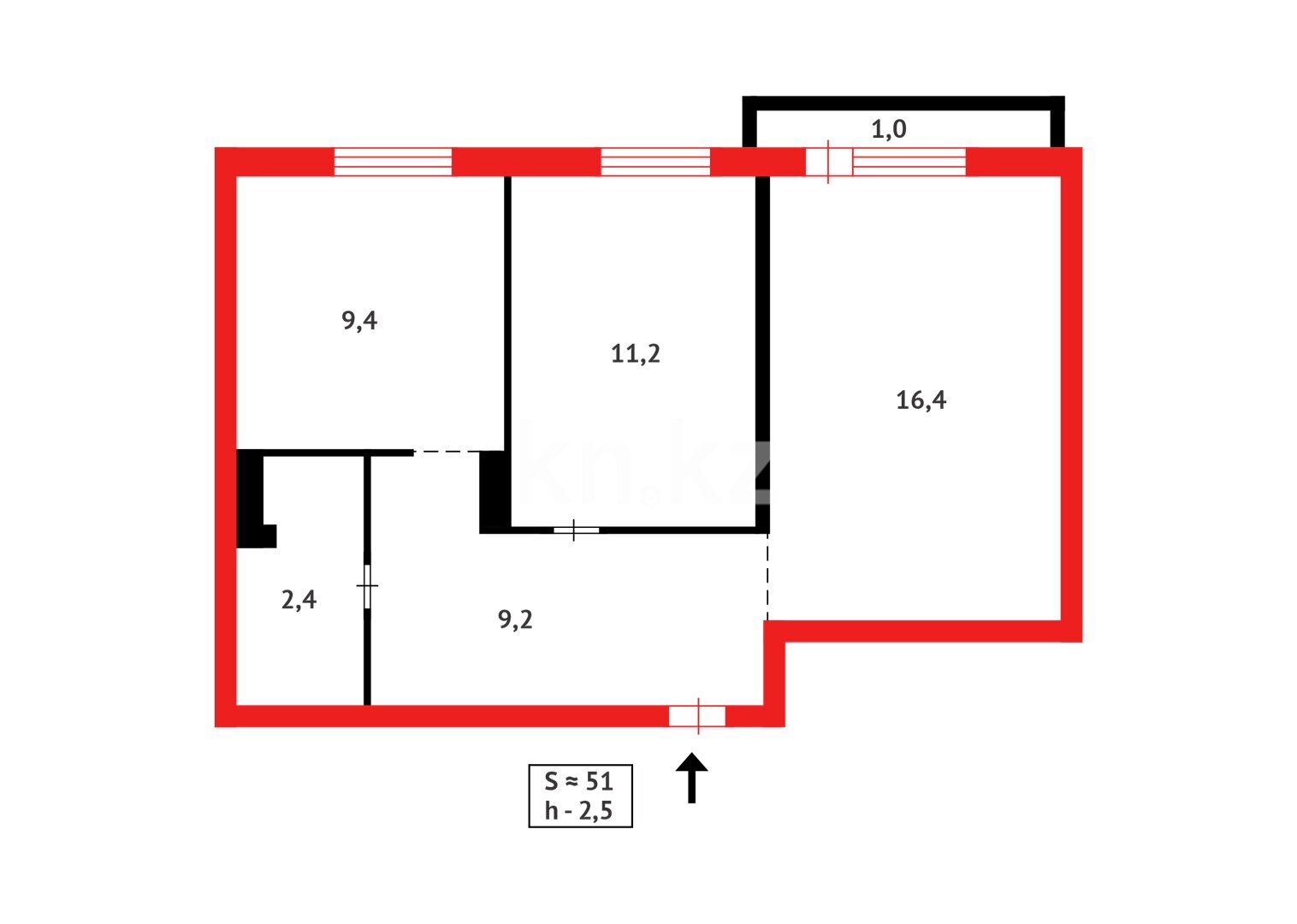 Продажа 2-комнатной квартиры, 51 м² в Астане - фото 8
