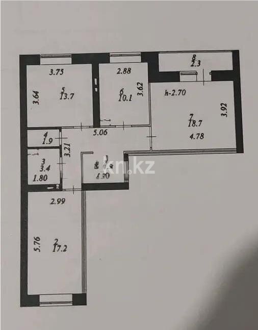Продажа 3-комнатной квартиры, 80.4 м² в Астане - фото 5