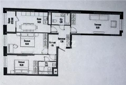 Продажа 3-комнатной квартиры, 90.5 м² в Астане
