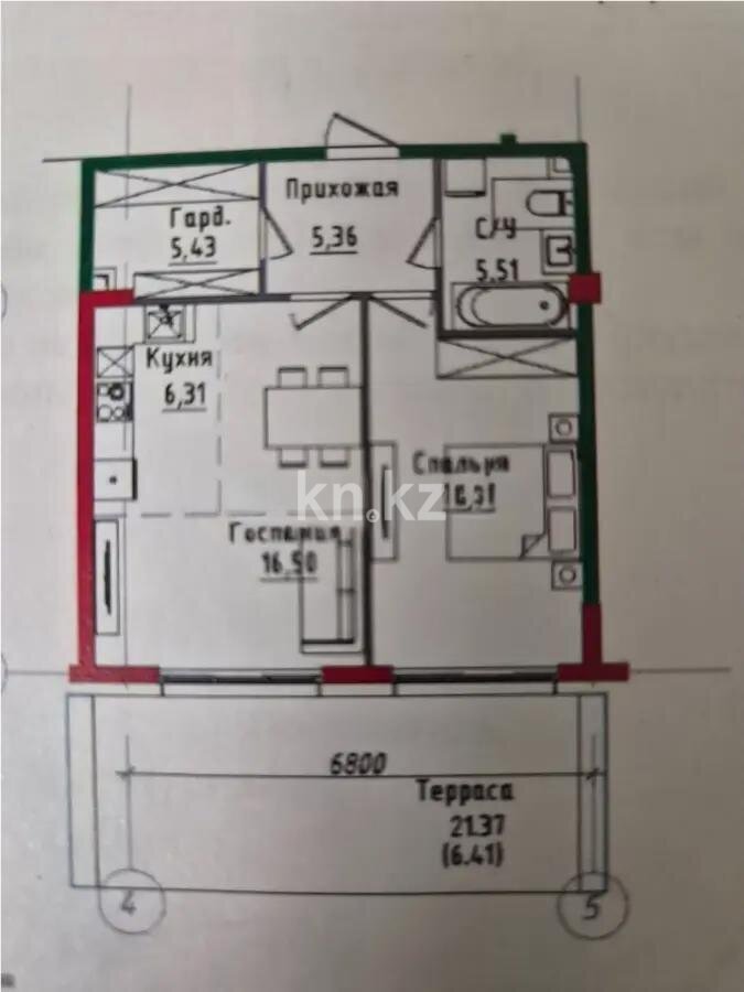 Продажа 2-комнатной квартиры, 62 м² в Алматы