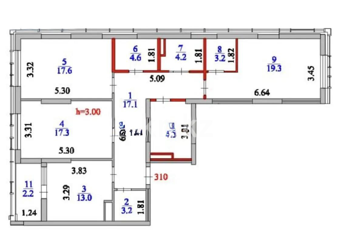 Продажа 3-комнатной квартиры, 109.2 м², пр. Мангилик Ел, дом  62 в Астане