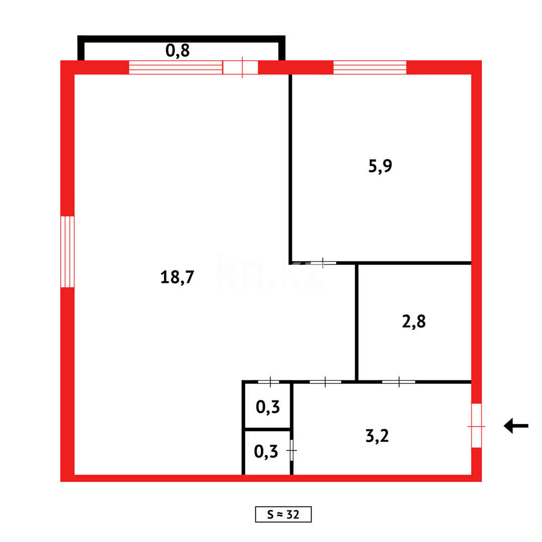 Продажа 1-комнатной квартиры, 30 м² в Темиртау - фото 6