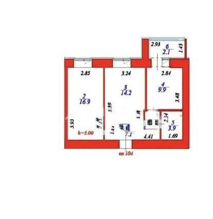 Продажа 2-комнатной квартиры, 54.1 м² в Астане