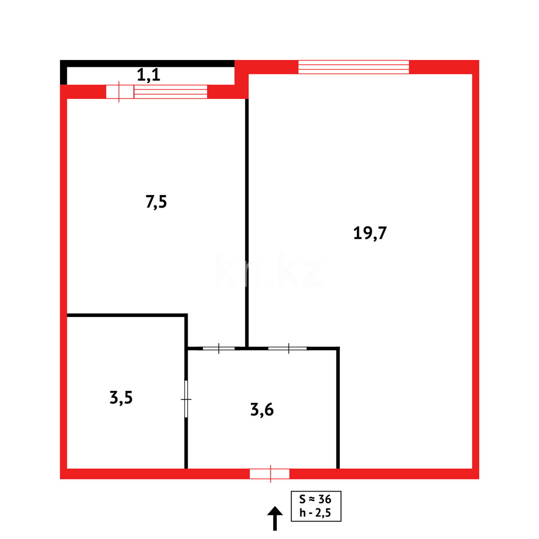 Продажа 1-комнатной квартиры, 35 м², мкр-н 18 в Караганде - фото 7