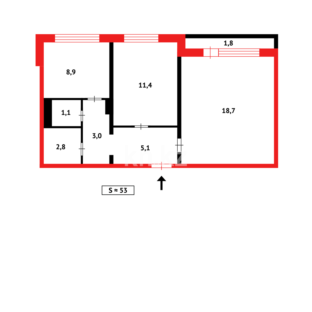 Продажа 2-комнатной квартиры, 53 м² в Караганде - фото 12