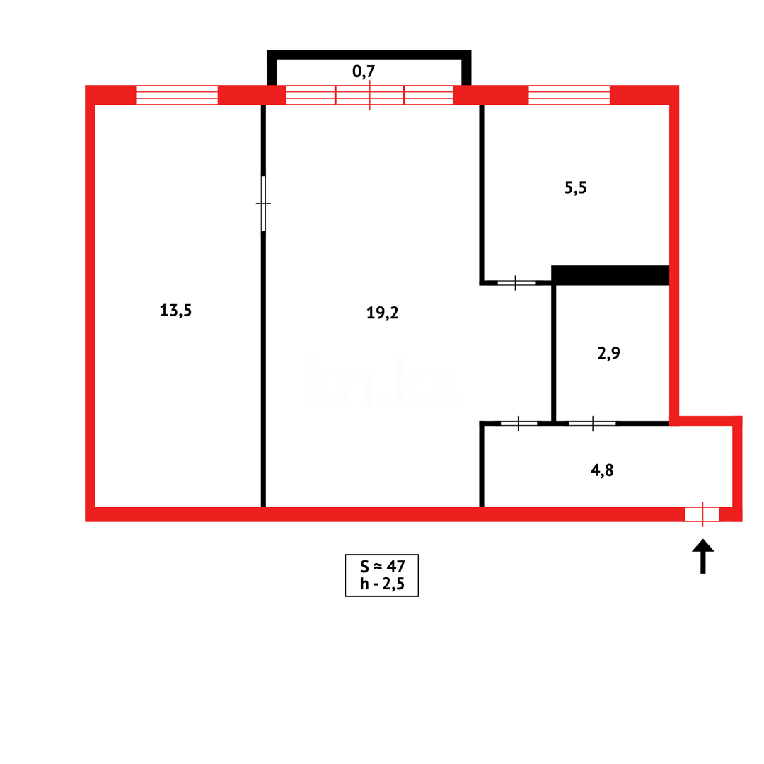 Продажа 2-комнатной квартиры, 46 м² в Караганде - фото 18