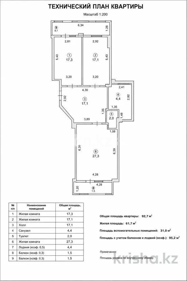 Продажа 2-комнатной квартиры, 92.7 м² в Астане