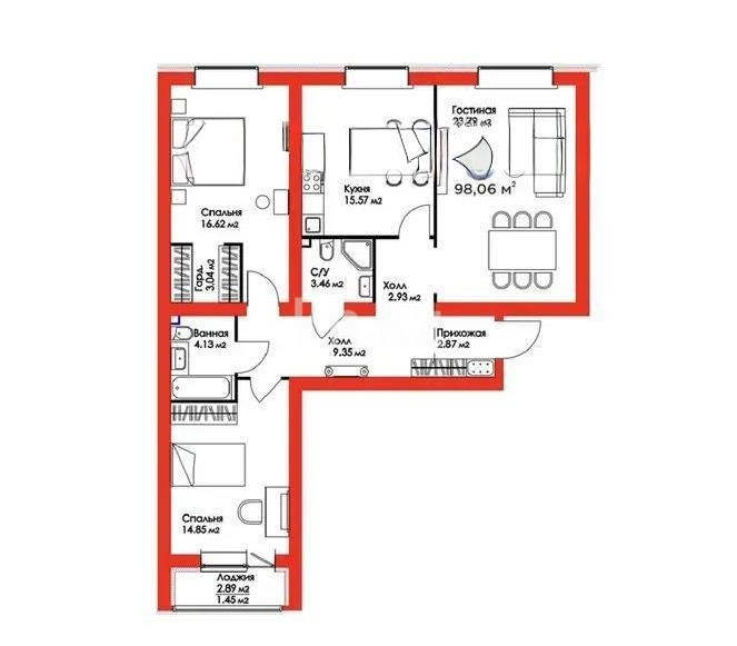 Продажа 3-комнатной квартиры, 98 м² в Астане - фото 7