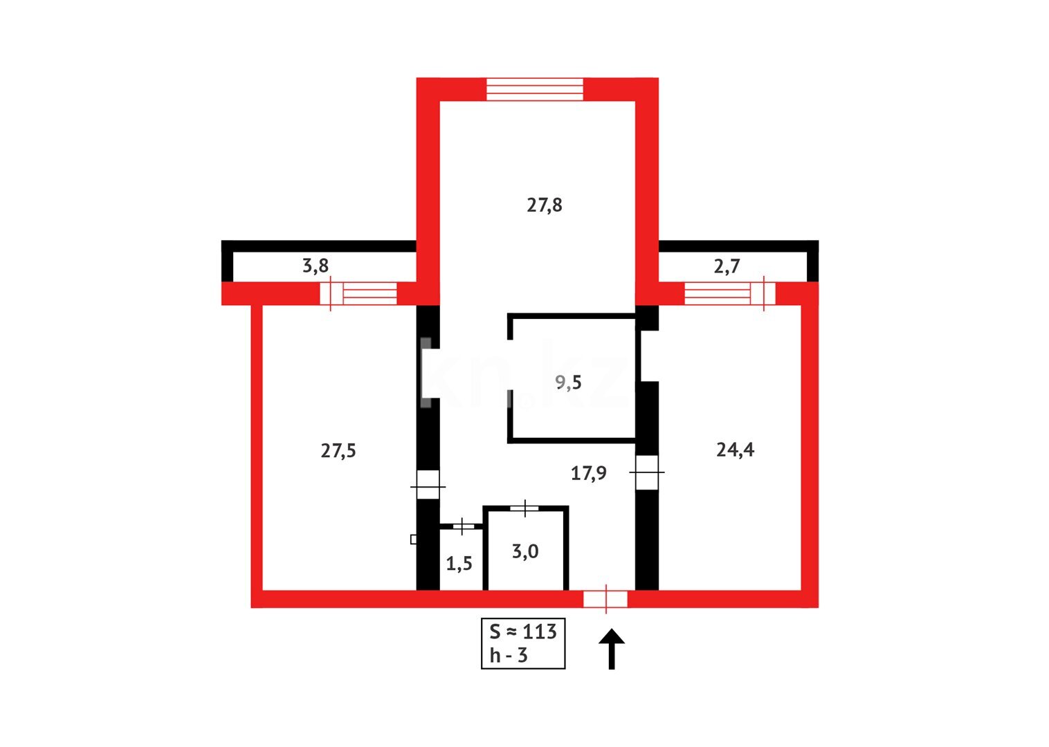 Продажа 3-комнатной квартиры, 113 м² в Астане - фото 16