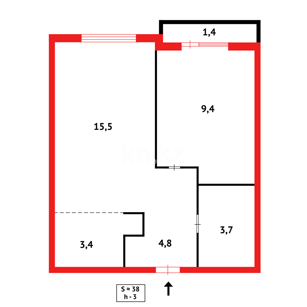 Продажа 1-комнатной квартиры, 41 м² в Караганде - фото 10