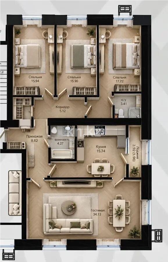 Продажа 4-комнатной квартиры, 125 м² в Астане