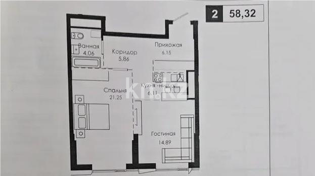 Продажа 2-комнатной квартиры, 58.32 м² в Астане - фото 3